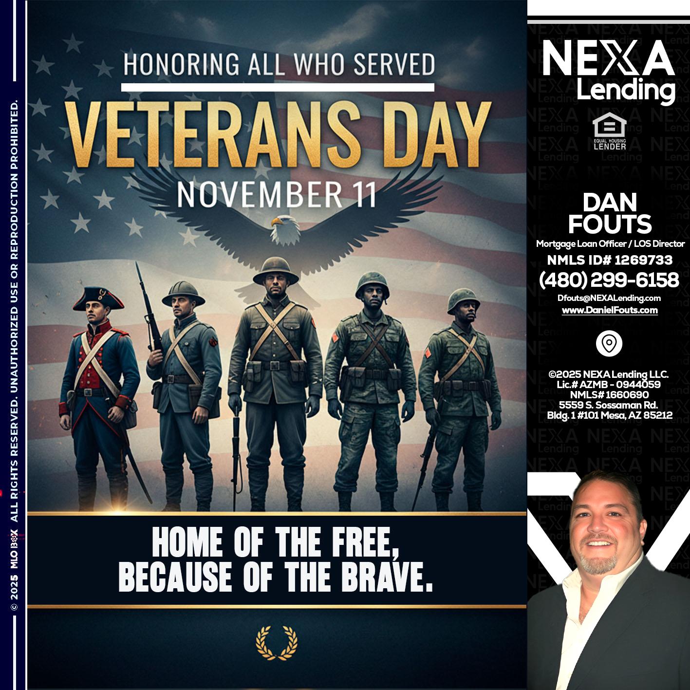 Veterans Day - Dan Fouts -Mortgage Loan Officer