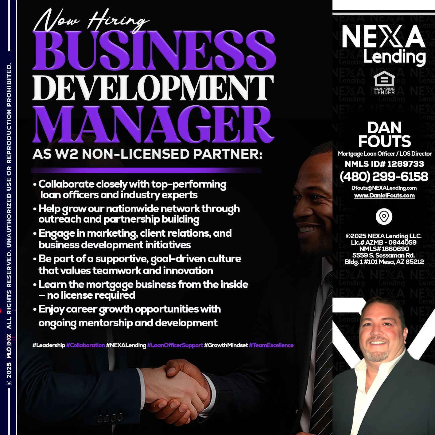 NOW HIRING - Dan Fouts -Mortgage Loan Officer