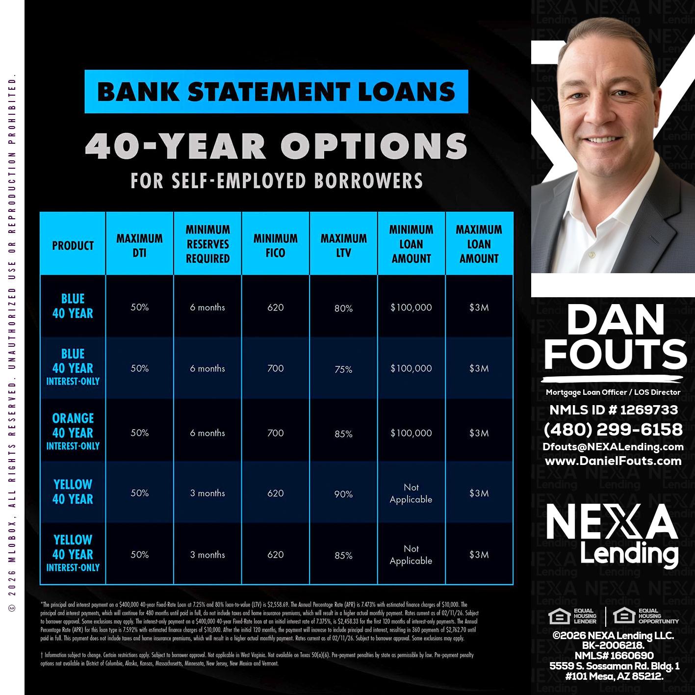 40 YR. OPTIONS - Dan Fouts -Mortgage Loan Officer