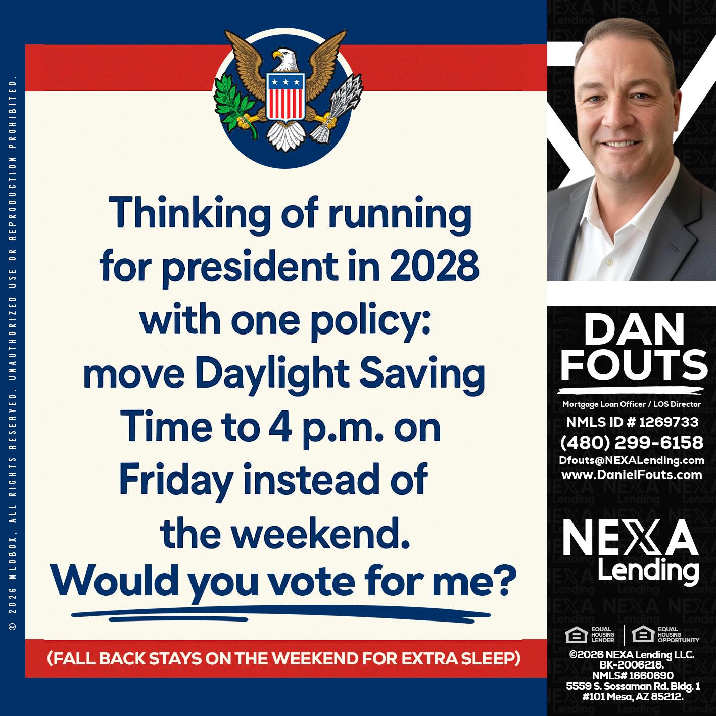 THINKING OF RUNING - Dan Fouts -Mortgage Loan Officer