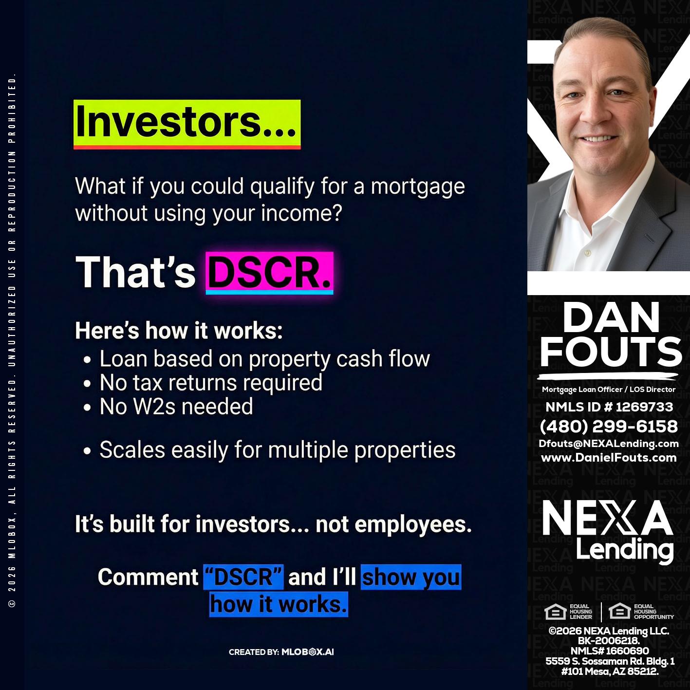 INVESTORS - Dan Fouts -Mortgage Loan Officer