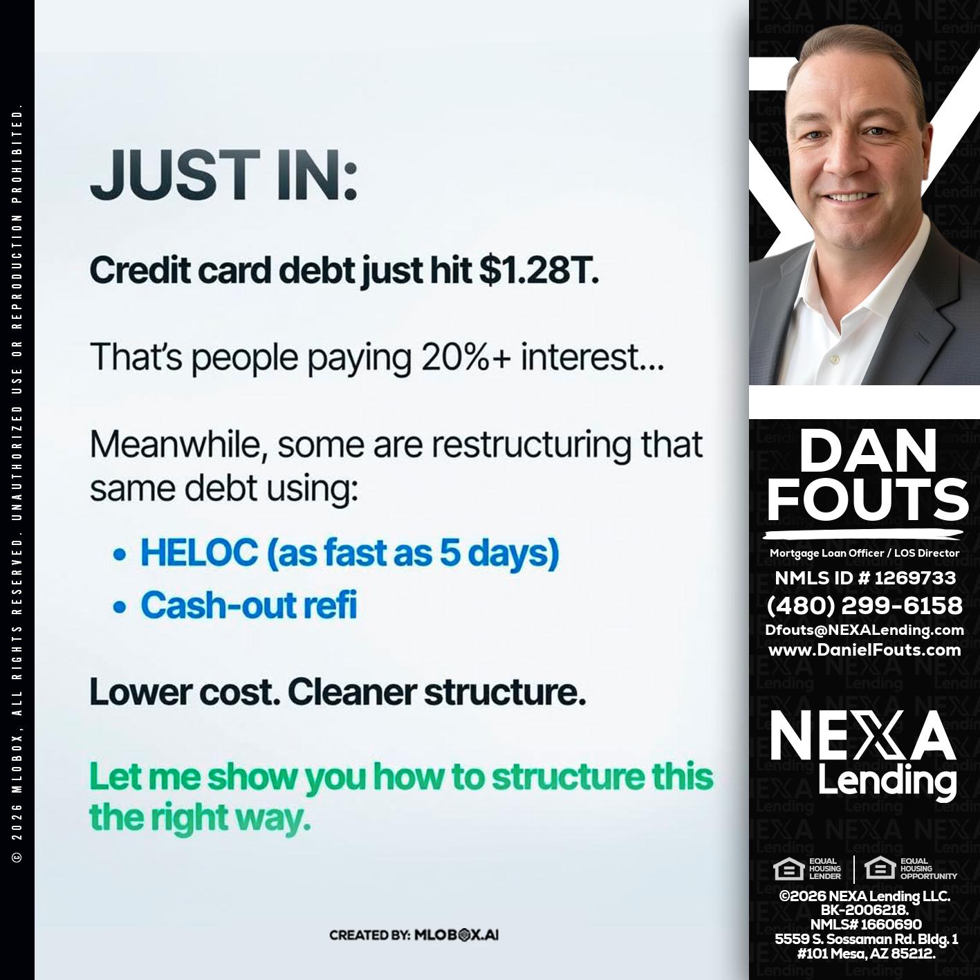 JUST IN - Dan Fouts -Mortgage Loan Officer