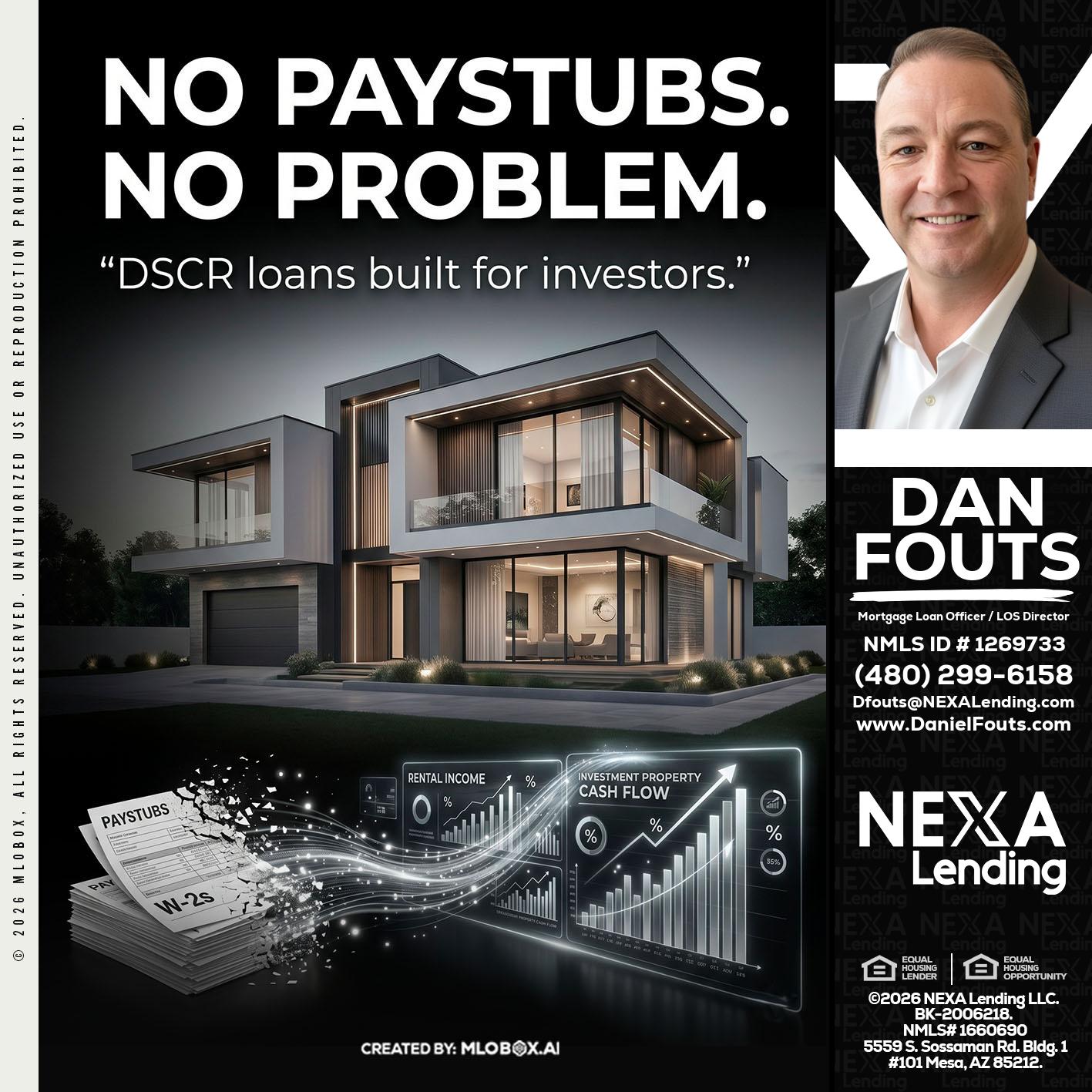 no paystub - Dan Fouts -Mortgage Loan Officer