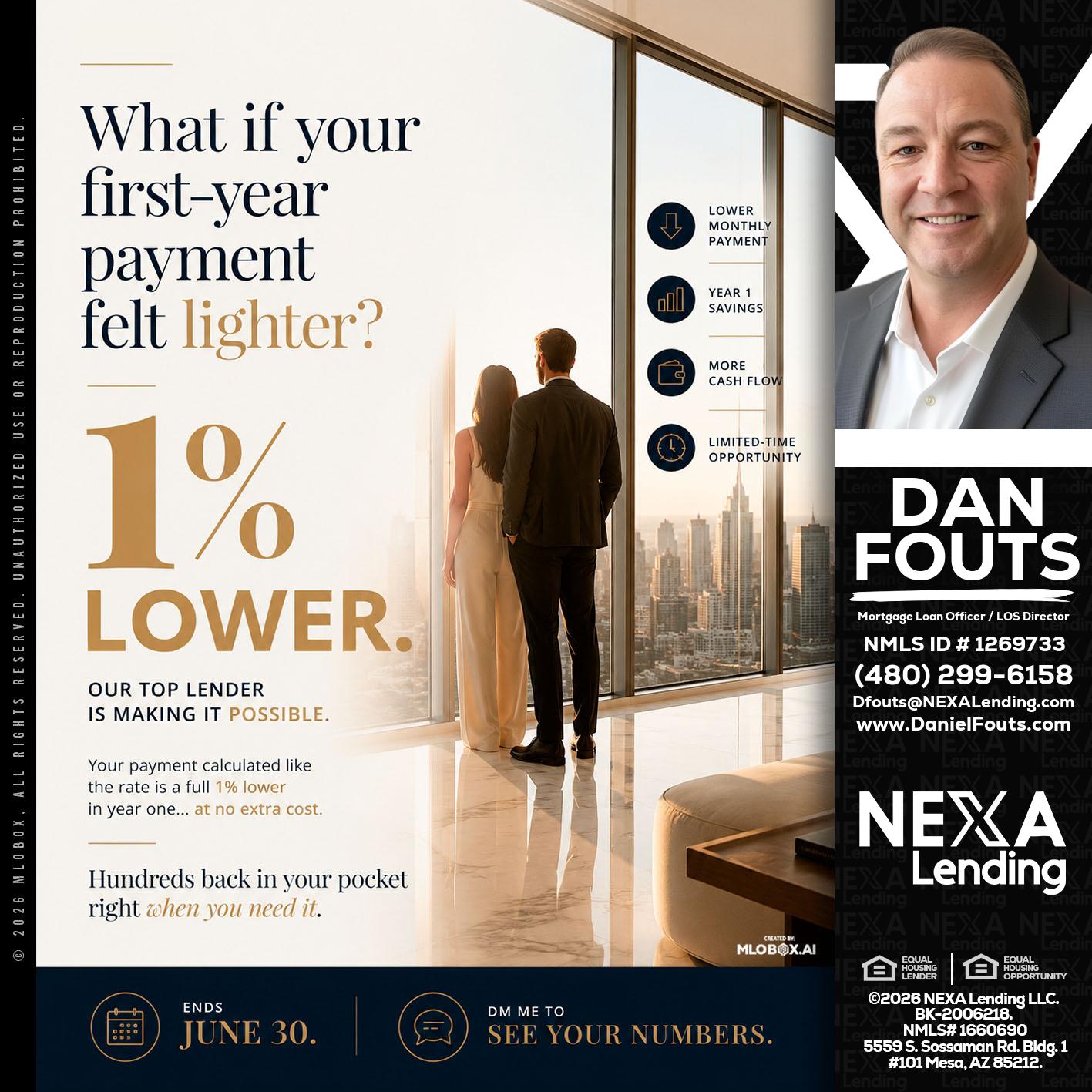 1% lower - Dan Fouts -Mortgage Loan Officer