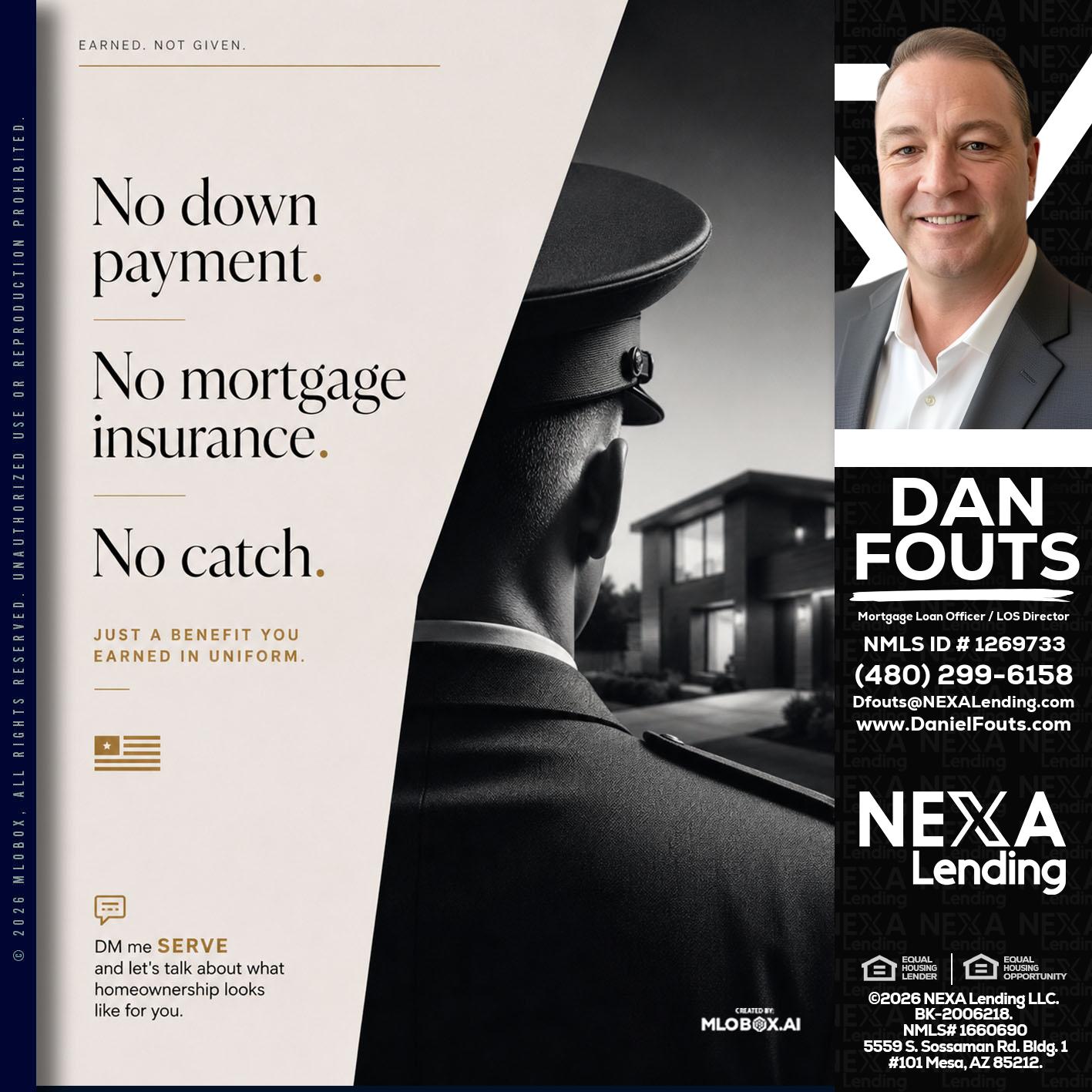 NO DOWN PAYMENT - Dan Fouts -Mortgage Loan Officer