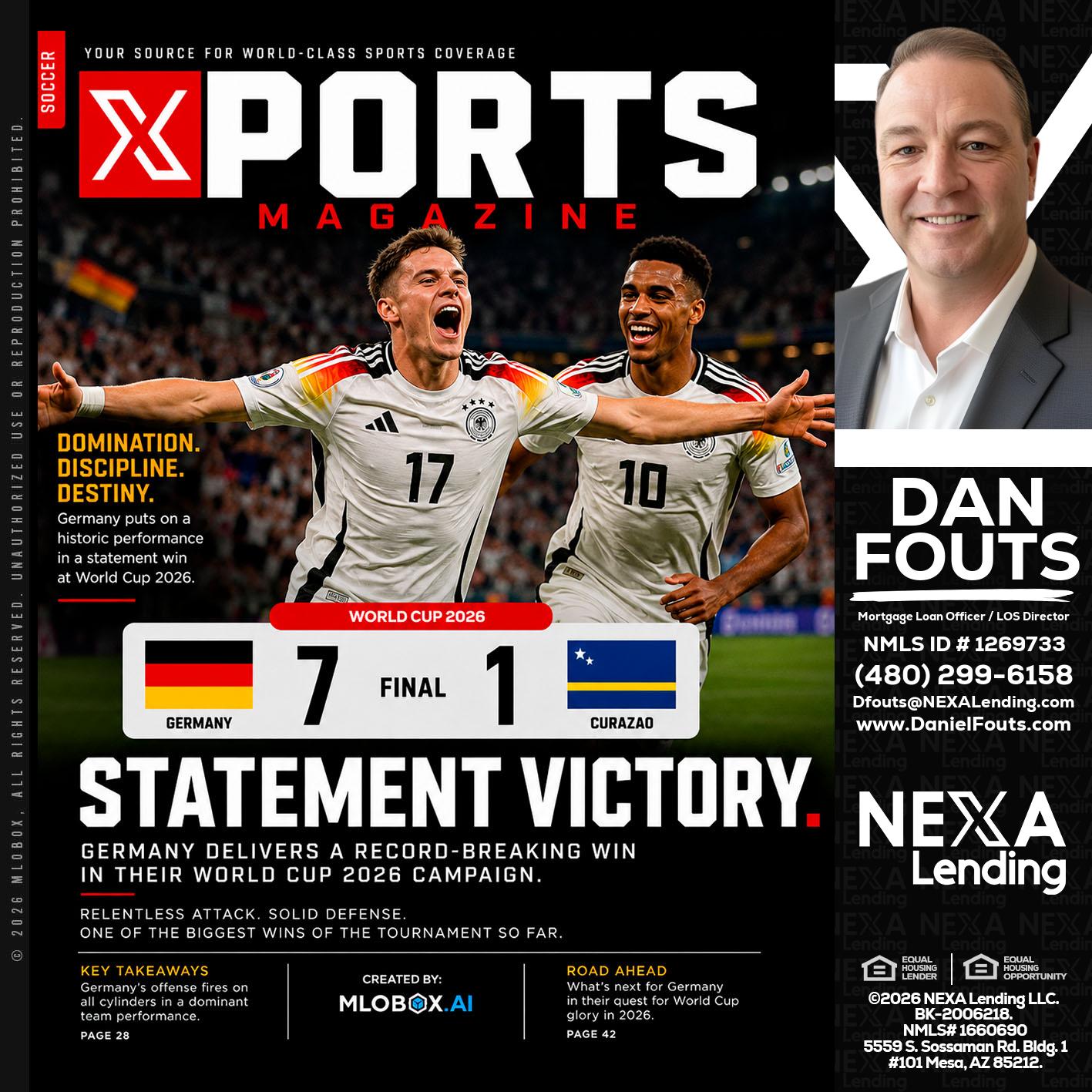 GERMANY VS CURASSAO (7-1) - Dan Fouts -Mortgage Loan Officer
